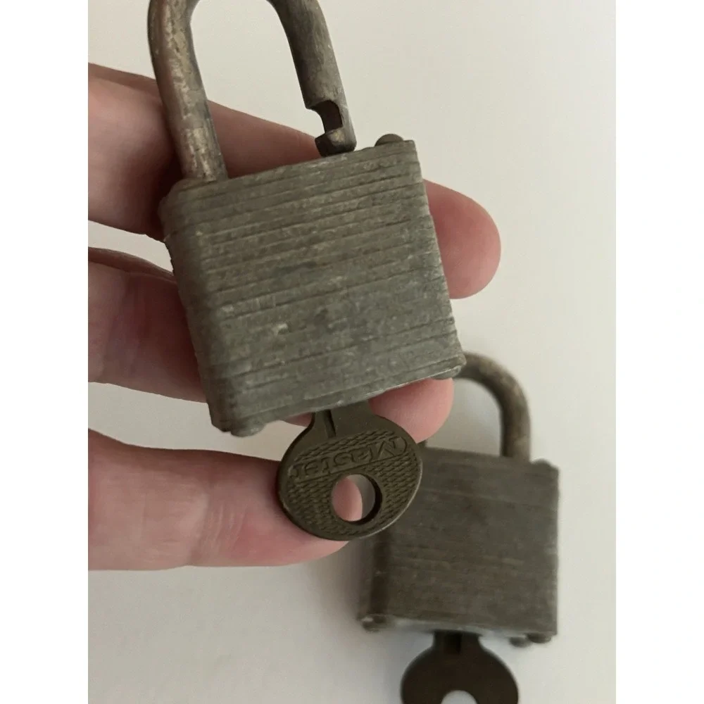 Lot Of 2 Small Vintage No. 3 Master Lock Milwaukee Wis. Working Padlock Keys